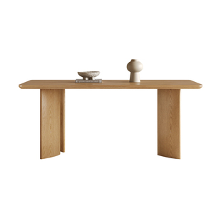 奥古斯特 奶油风实木餐桌小户型家用白蜡木原木风新款大板餐桌