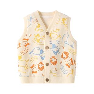 儿童针织马甲男孩开衫女宝背心宝宝外穿毛线马夹男童秋冬坎肩上衣