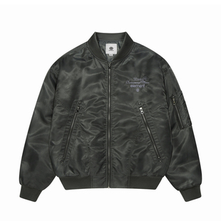 美国ELEMENT滑板&NT系列飞行夹克女复古棒球服水洗做旧夹棉外套潮