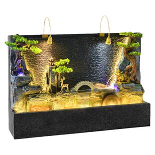 庭院假山水景喷泉落地流水摆件新循环水客厅室内造景公司开业装饰