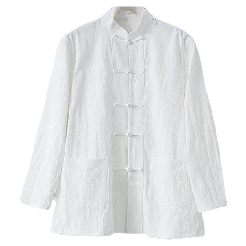 棉麻八段锦禅修服居士服练功服套太极服