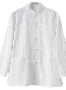棉麻八段锦禅修服居士服练功服套装静修打坐中医男女弟子服可定制