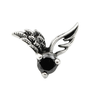 925纯银耳钉日韩精致气质羽毛复古风格天使恶魔女朋克哥特个性新