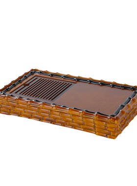 竹制竹鞭蓄水茶盘茶台干泡盘沥水