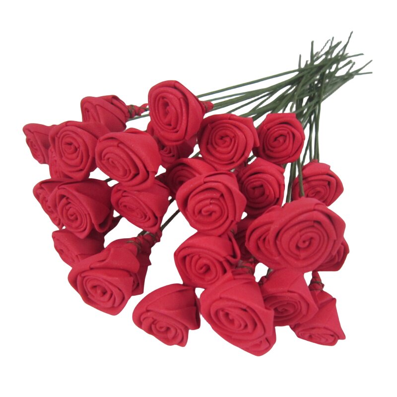 海绵纸玫瑰花DIY材料包 50支手工花材料套装 劳技手工课花艺制作