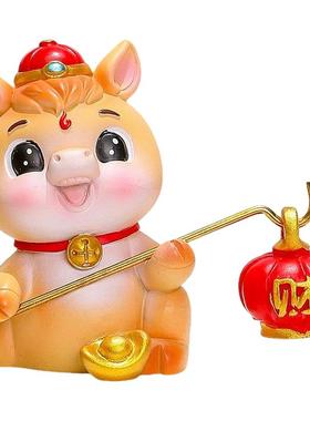 卡通国潮马乔迁之喜搬新家入宅仪式用品客厅玄关鞋柜桌面装饰摆件