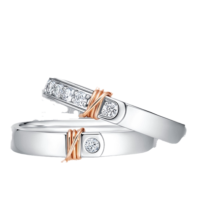 DR心意交织结婚对戒钻石女戒