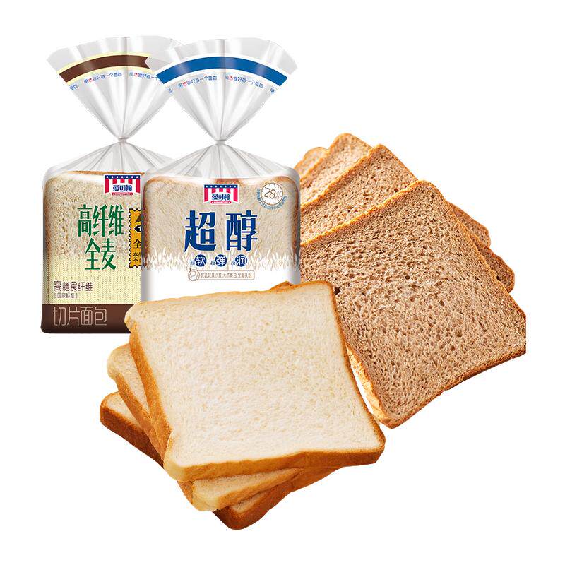 曼可顿超醇全麦吐司面包片厚切片儿童三明治专用学生儿童开学早餐