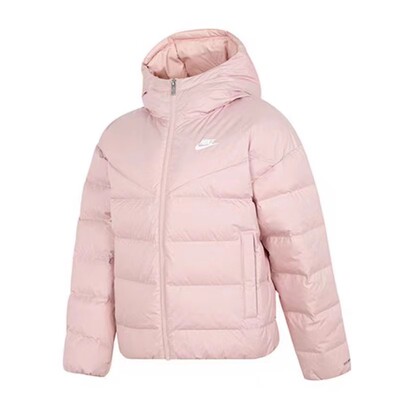 Nike保暖耐磨连帽短款女子羽绒服