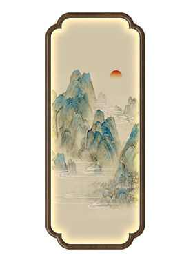 宋式美学山水画玄关挂画千里江山