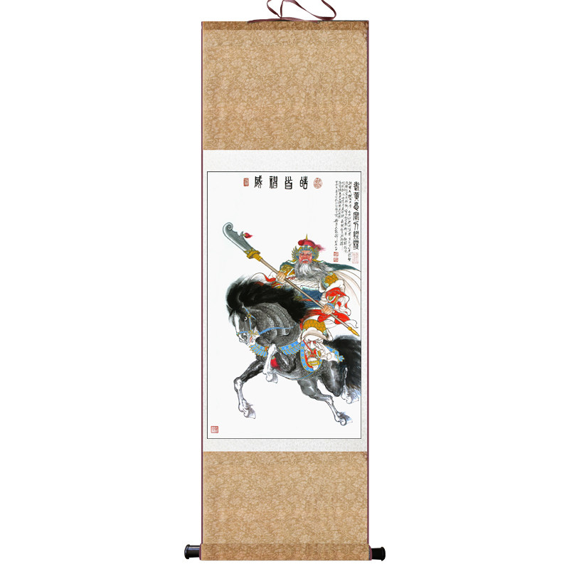 丝绸画关羽张飞马超黄忠工艺品