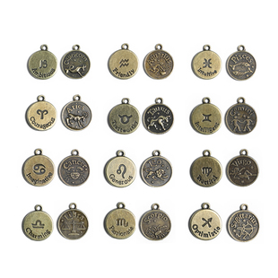 12星座tn牛皮笔记本造型扣吊坠diy皮具手账本配件旅行日记本挂件