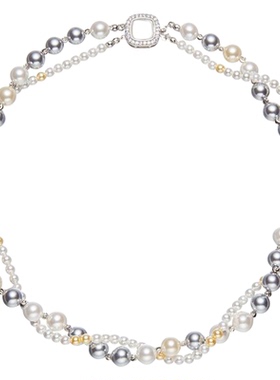 MPAY2025新款设计感高级感双层叠戴混彩珍珠项链