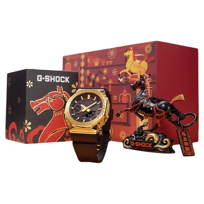 卡西欧官方旗舰店GBM-2100CX马年生肖金属八角蓝牙手表男G-SHOCK