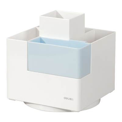 学生旋转笔筒得力多功能6格