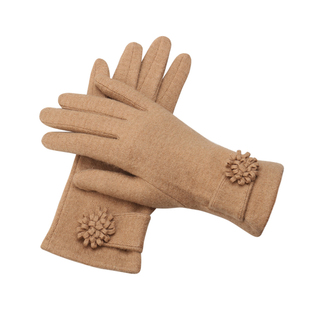 新款春秋冬季女士加绒加厚羊毛羊绒触屏手套弹力针织保暖短款防寒