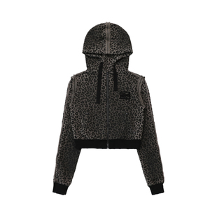 【ASA杏纱同款】badblood豹纹休闲运动套装连帽卫衣弯刀裤两件套