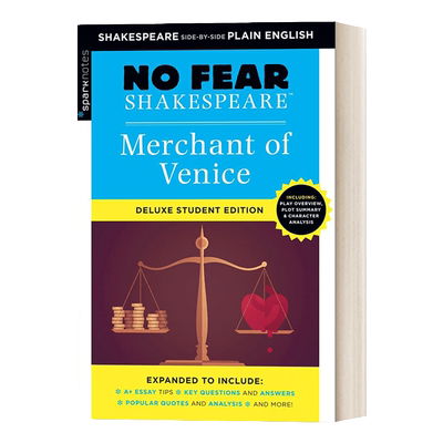 英文原版 Merchant of Venice No Fear Shakespeare Deluxe Student Edition 别怕莎士比亚 威尼斯商人英文版 进口英语原版书籍
