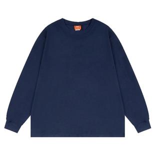 320g重磅索罗娜小领口长袖t恤男女春秋季纯白色卫衣保暖打底衫