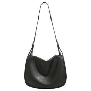 DAOR植鞣羊皮信使马鞍包女2025秋冬新款松弛感大容量单肩斜挎包包