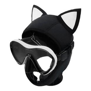 3MM卡通潜水头套儿童可爱猫耳潜水帽子女冲浪不勒头泳帽长发专用