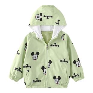 迪士尼儿童满印外套2025春季新款童装上衣男女宝宝连帽衣服春秋装