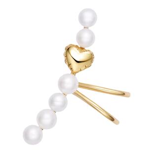 何方HEFANG珠宝告白气球珍珠耳扣女爱心优雅 轻奢 乔欣同款耳