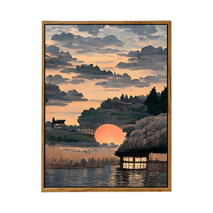 中国风千里江山图DIY数字油画手工绘填充涂色古风山水风景装饰画