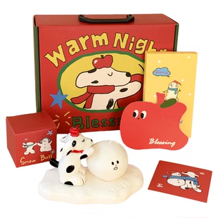 量子猜想小狗堆雪人陶瓷香薰蜡烛礼盒小众生日新年礼物送女生