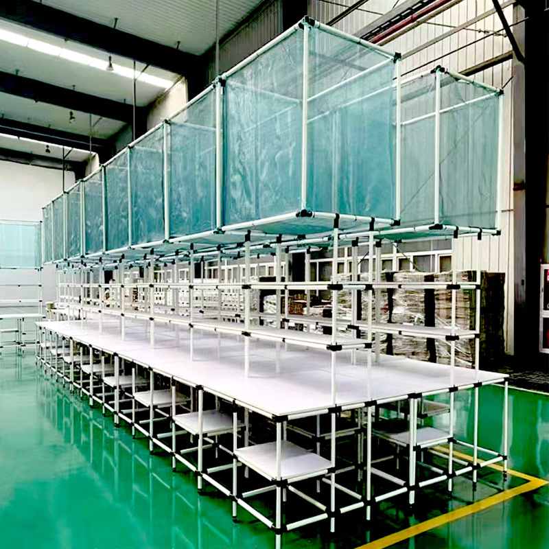 精益管电商双面带网兜打包桌物流快递发货分拣台线车间打包台快递