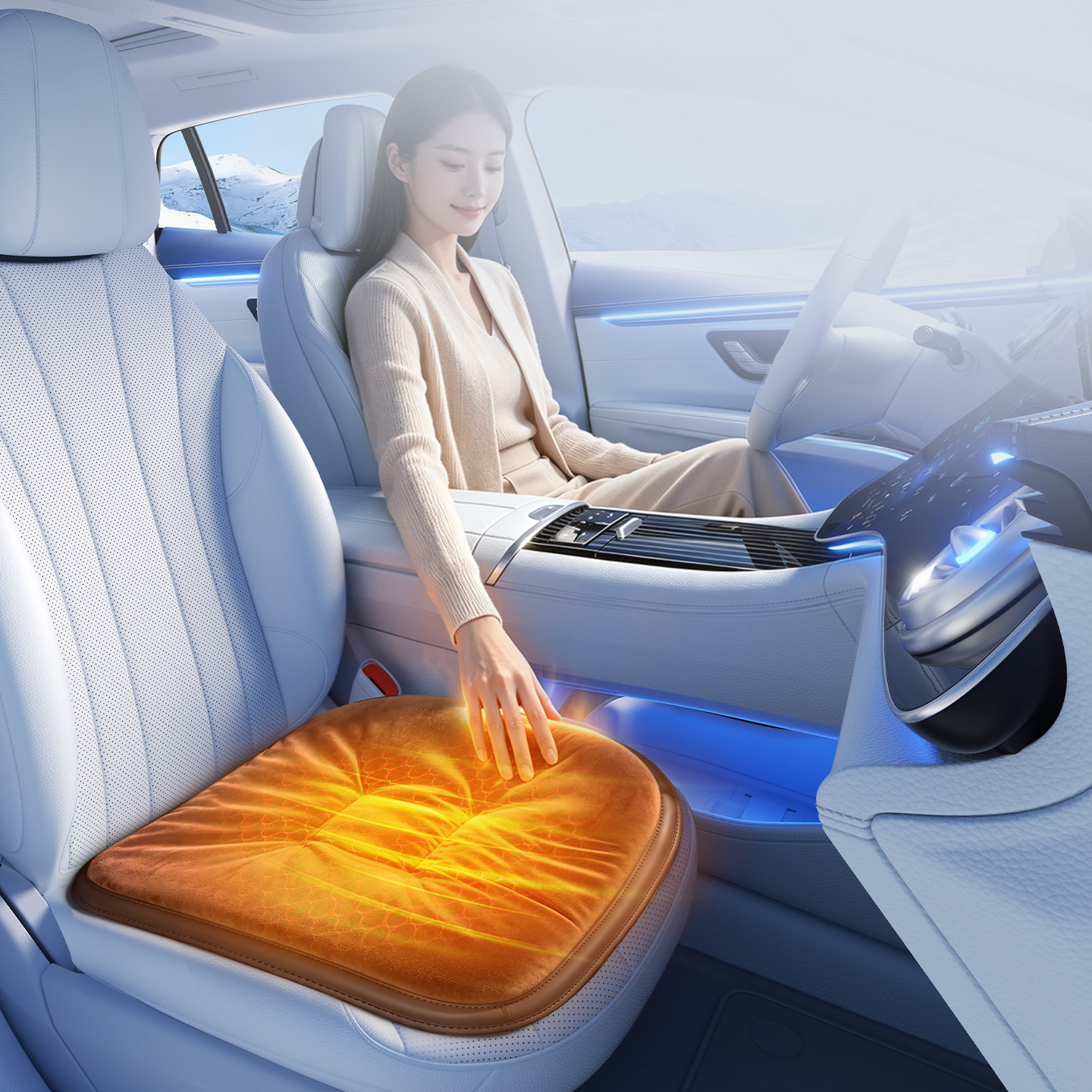石墨烯汽车加热坐垫usb接口新款