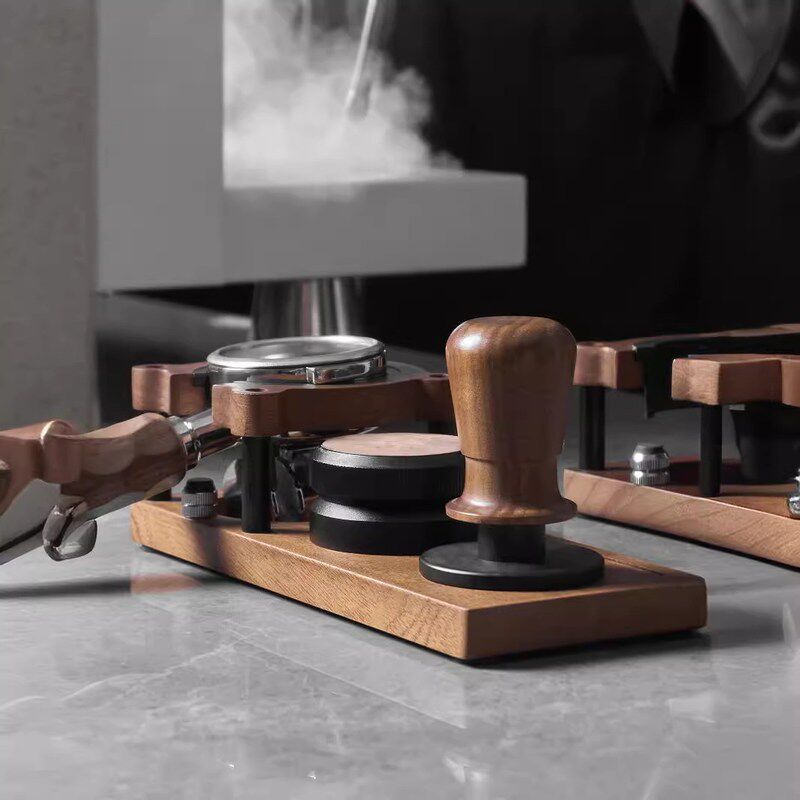 多功能实木压粉底座压咖啡具器手柄支架座布咖啡粉器等粉收纳粉
