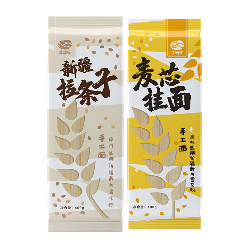 豆逸谷新疆拉条子无盐麦芯挂面手工劲道不坨儿童学生爱吃速食早餐