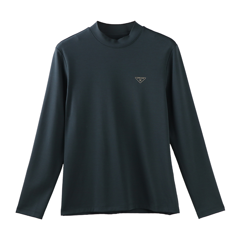 天然体秋冬新款男半高领长袖莫代尔棉内磨毛外穿保暖衣打底衫8578