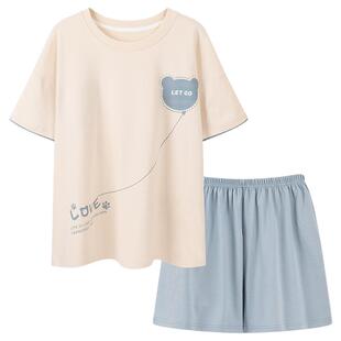 浪莎睡衣女夏季纯棉短袖短裤薄款夏天女生2026新款全棉家居服套装
