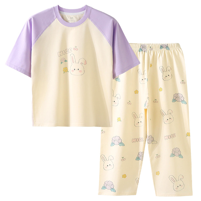 猫人儿童卡通纯棉家居服套装