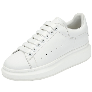 Aee/爱意女鞋牛皮单鞋厚底低跟系带运动休闲小白鞋4119404315