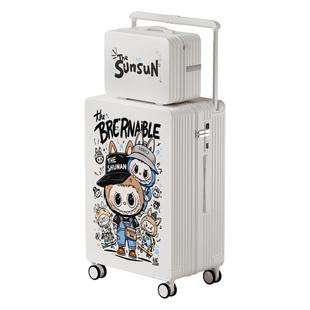 labubu拉布布行李箱2025新款旅行箱卡通印花定制旅行箱20寸拉杆箱