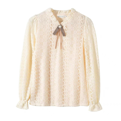 气质木耳边加绒内搭蕾丝打底衫女