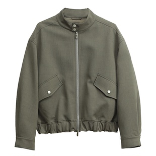 【储格】立领花边下摆设计感短款夹克外套男士秋季宽松工装上衣