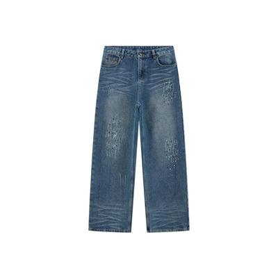 Ed Hardy埃德哈迪2026春季新款女士异形烫片烫钻牛仔长裤E1SAW259