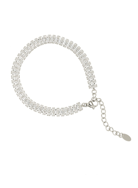 手链立方锆石排钻轻奢满钻银色