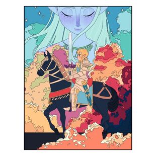 Zelda Switch塞尔达荒野之息王国之泪海报有框装饰画收藏微喷版画