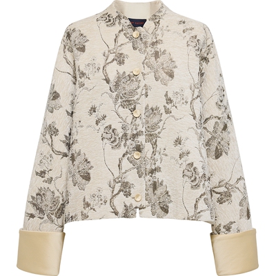 雅莹国风立领提花短款外套