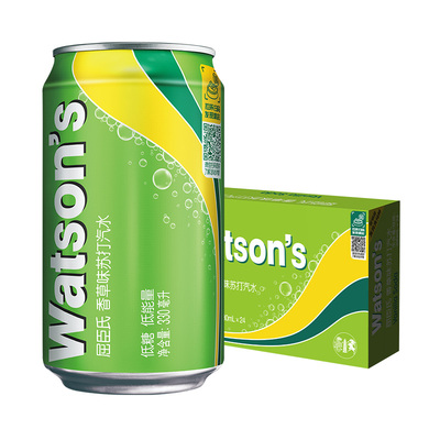 屈臣氏香草味苏打汽水低糖低能量