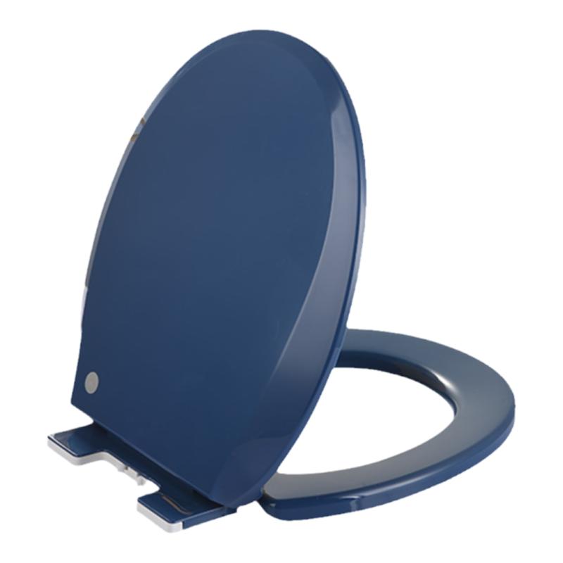 马桶盖家用通用加厚彩色O型圆形静音缓降旱厕盖板厕所马桶坐便盖