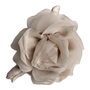 温柔花朵珍珠头发抓夹女高级感2025新款鲨鱼夹后脑勺盘发夹子发饰