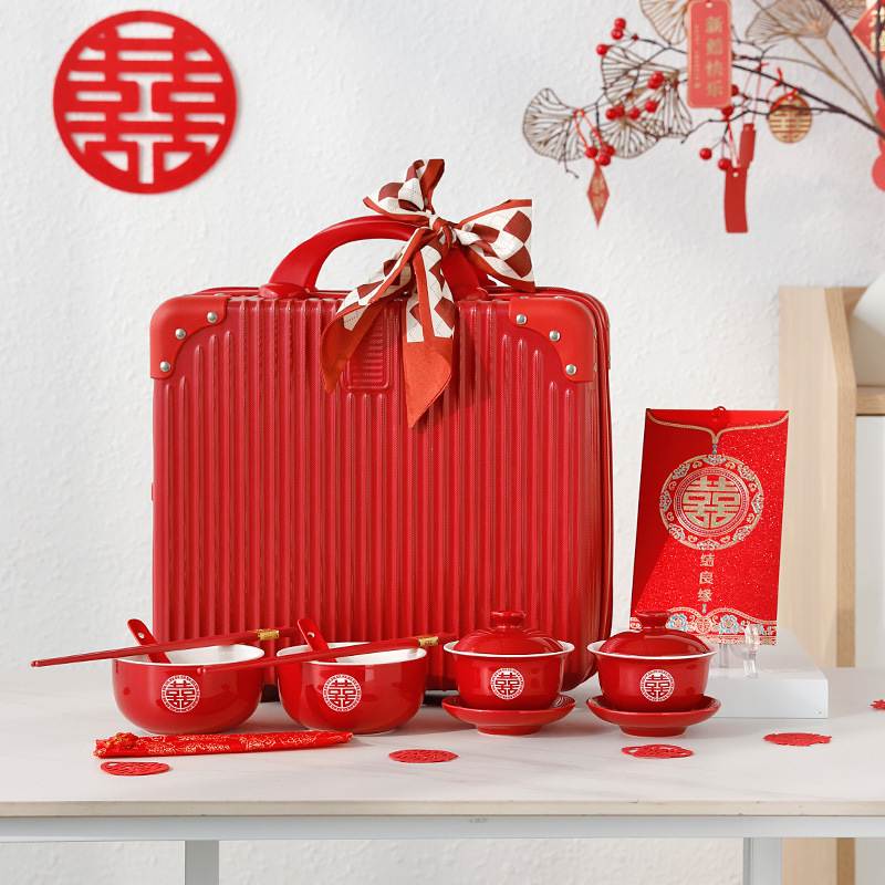 新婚礼物送新人新娘闺套装杯子礼结婚伴朋友姐妹碗筷手订婚实用蜜