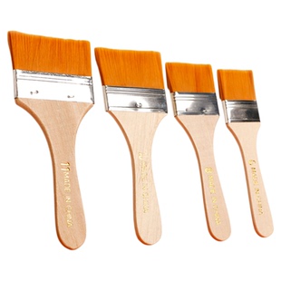 尼龙毛刷板刷软头美术生专用手绘墙绘底刷大号平头排笔刷子短柄油画丙烯板刷画笔水粉水彩国画颜料画画刷