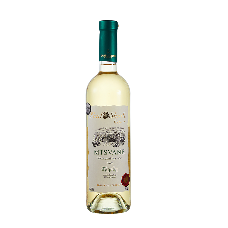格鲁吉亚白葡萄酒姆茨瓦涅Mtsvane半干白葡萄酒微甜晚安酒750ml